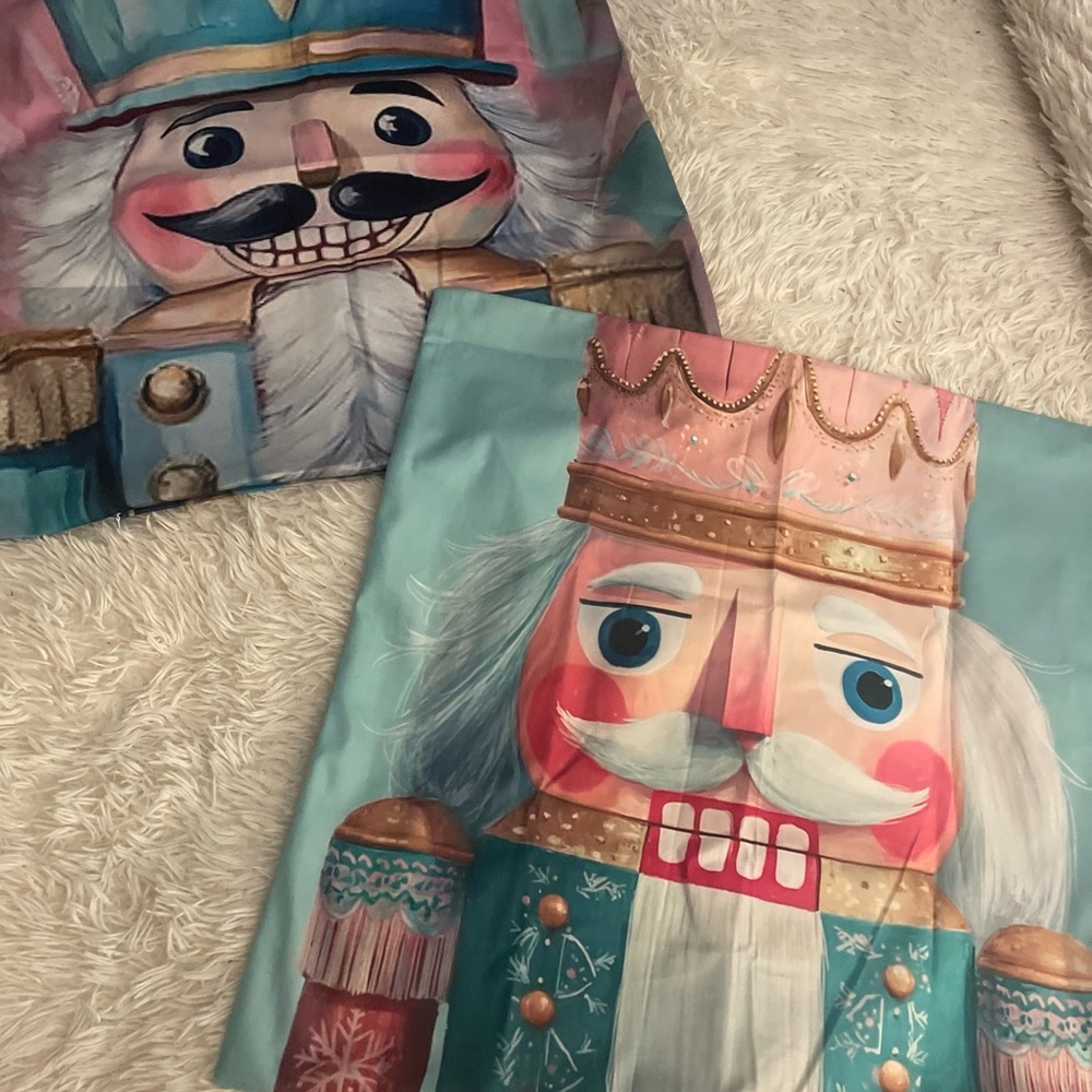 Festive Nutcracker Pillow Covers (2)